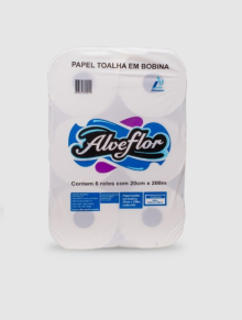 Papel Toalha em Bobina de 200m Alveflor 